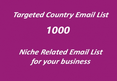 1000 niche based email list for your business