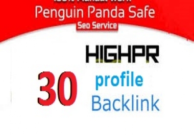 30+ manually social profile backlinks