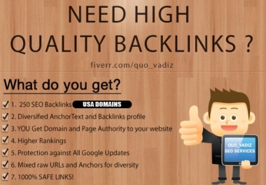 250 high quality backlinks improves SEO in 2019