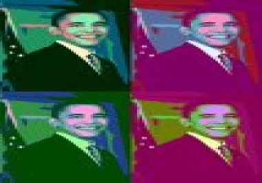 Artwork about Barack Obama in the style of Andy Warhol with right to publish