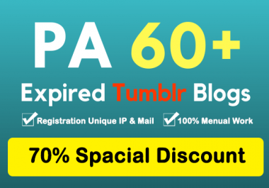 Register 7 Expired Tumblr PA & DA 60 Plus - 100 Manual Work