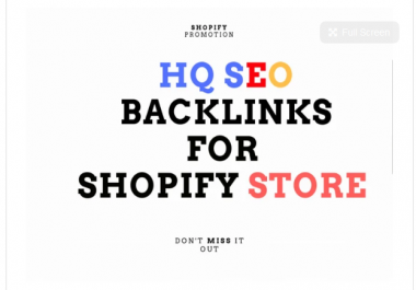 boost shopify store SEO with high da backlinks