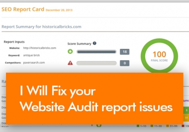 Fix your Site Audit Report Issues