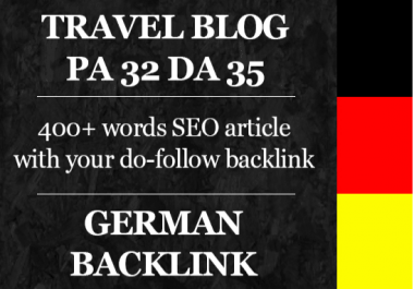 write a german article on my da35 pa32 travel blog with backlink
