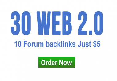 make 30 web 2 0 backlinks, 10 forum posts with login details