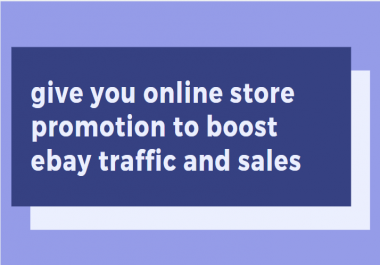 give you online store promotion to boost ebay traffic and sales
