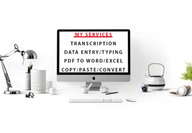 do any type of data entry task for 1 hour