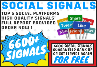 6600 Social Signal Bookmarks on Top 5 Social Media Platforms Rank Up Guaranteed or get FREE Service