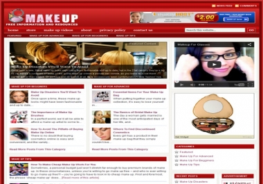 Fully Automated Wordpress Makeup Guide Website - 100 Autopilot - SEO Ready Website