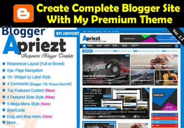 create blogger blog with premium and SEO friendly theme