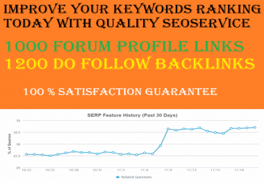 Provide 1000 Forum profile and 1200 do follow backlinks to your website