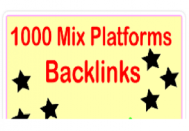 Mix platforms 1000 backlinks SEO
