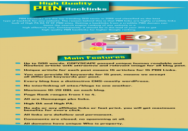 Create 15 high quality PBN Contextual backlinks DA PA TF CF 20+
