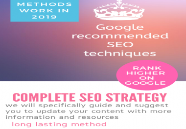 SEO service for your website following Google 's guidelines