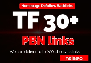 Provide you 5 quality 30+ TF CF Pbn Dofollow Homepage backlinks