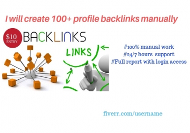 Provide 100 High Da Authority Profile Backlinks Manually