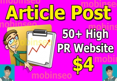 Promot your new article Post 50+ high PR Website