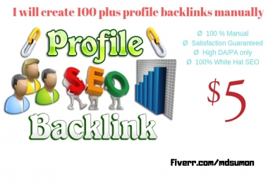 50 HQ Profile Backlinks Manually For Website Seo