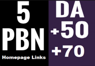 5 PBN DR 41+ Homepage Backlinks