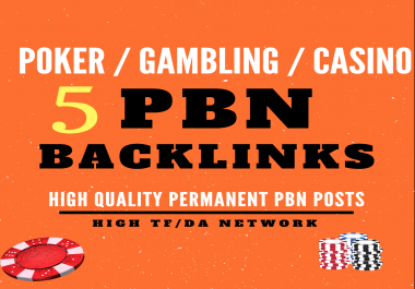 5 Casino / Poker PBN Backlinks on HIgh Authority